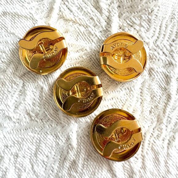 Vintage Avon Gold Button Covers (4) - Picture 2 of 5